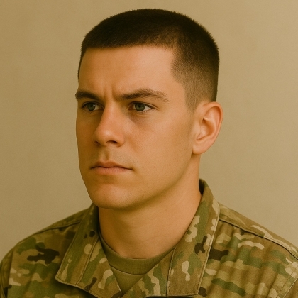 Discount active military men's short haircut