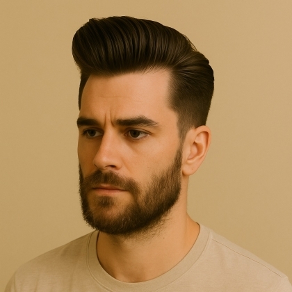 Men's pompadour haircut