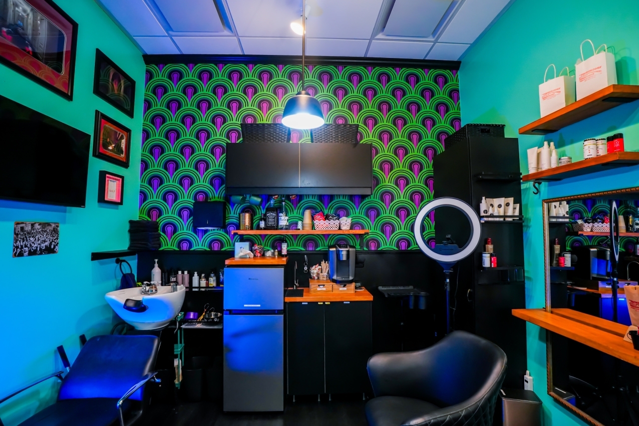 Inside of the Timberlodge Parlor barber shop with eerie decor from the movie The Shining Inside of the Timberlodge Parlor barber shop with eerie decor from the movie The Shining