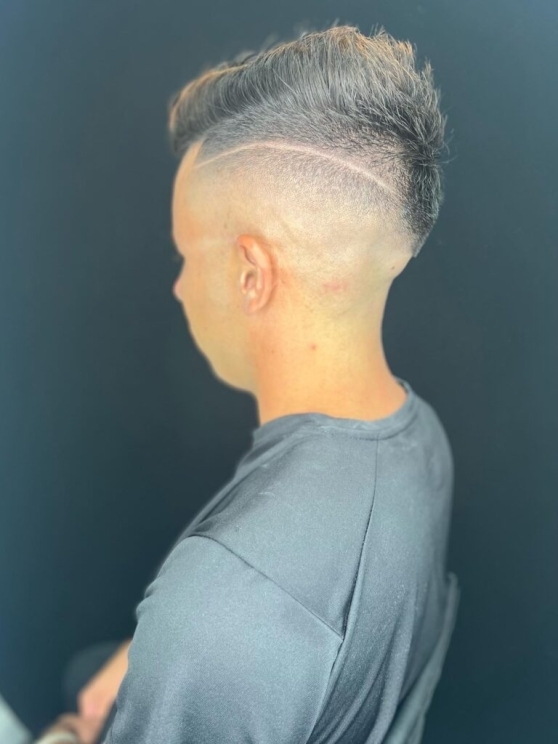 Teen Haircut with Line Work